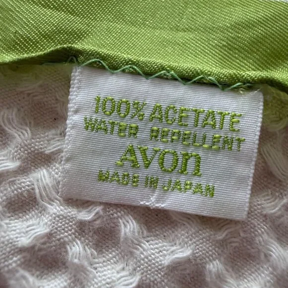 AVON SM Kent Women's Scarf Yellow Green Floral Square Water Repellent Vintage - Picture 4 of 6